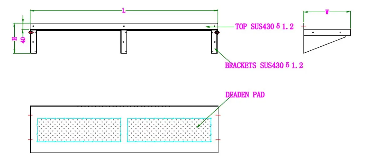 WALL SHELF INCLUDING BRACKETS 180X40