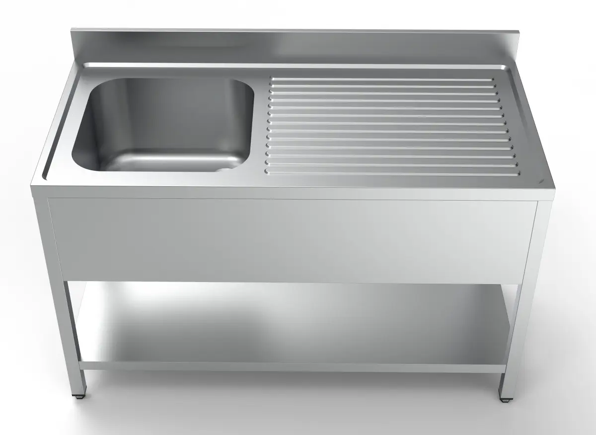 COMBISTEEL SINK 1 BOWL RIGHT DRAIN 140X70