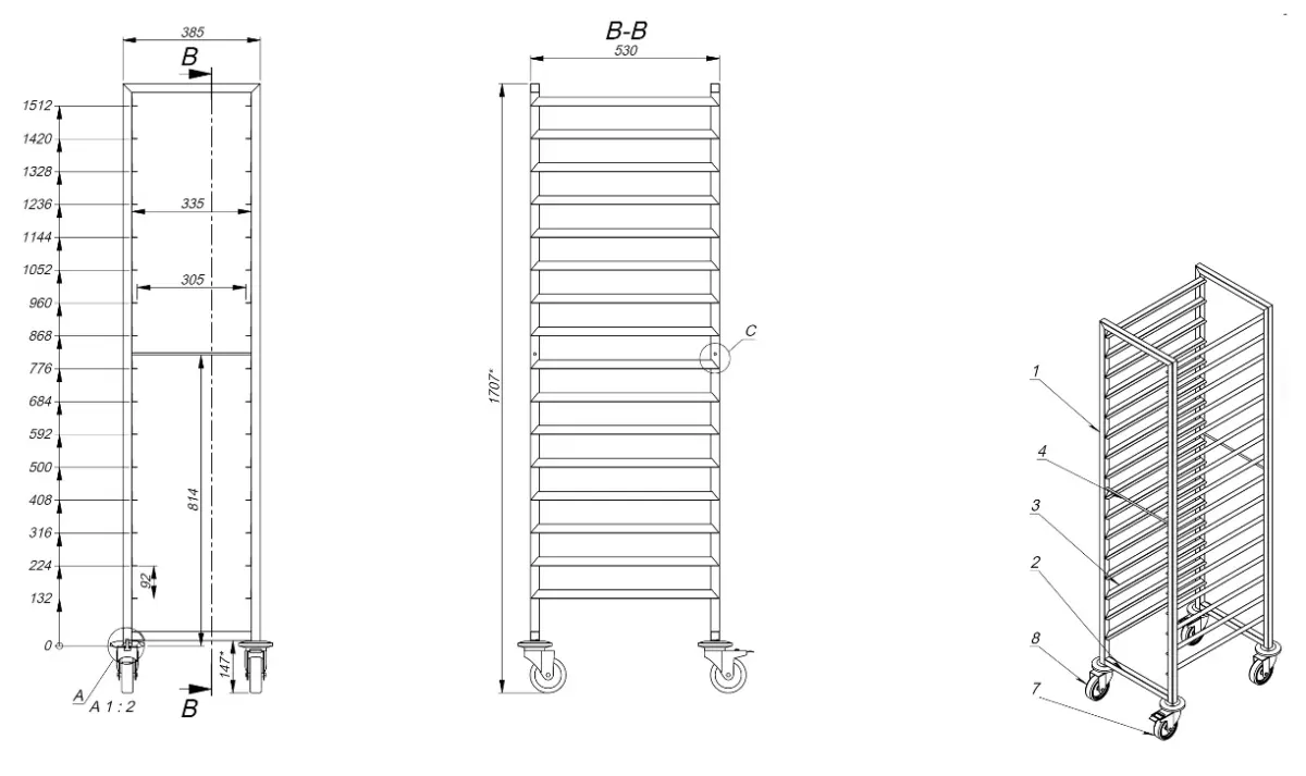 CLEARING TROLLEYS 1/1GN 16X