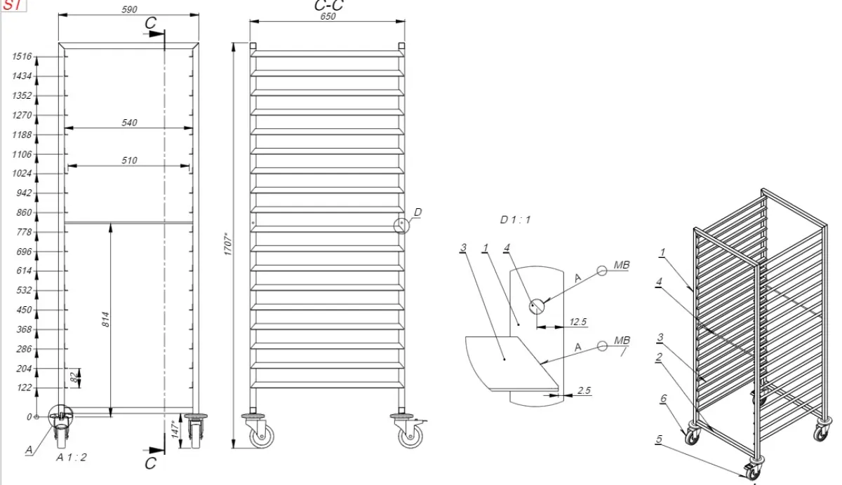CLEARING TROLLEYS 2/1GN 18X