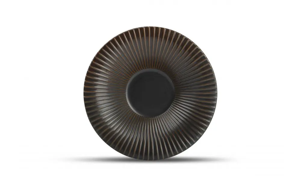 Deep plate 26xH5,5cm striped silver Brass