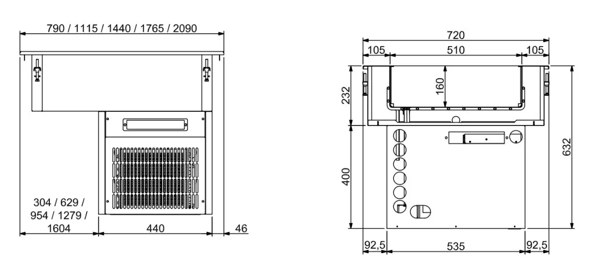 DROP-IN REFRIGERATED UNIT 4/1 - 160MM