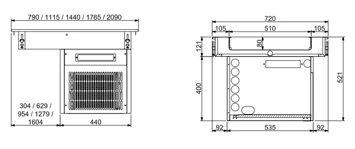 DROP-IN REFRIGERATED UNIT 4/1 - 80MM