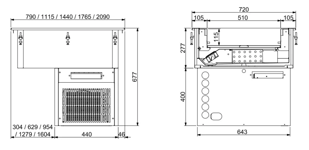 DROP-IN REFRIGERATED UNIT VENTILATED 3/1 - 160MM