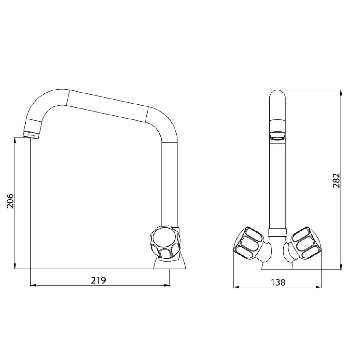 COMBISTEEL FAUCET ANGULAR SPOUT