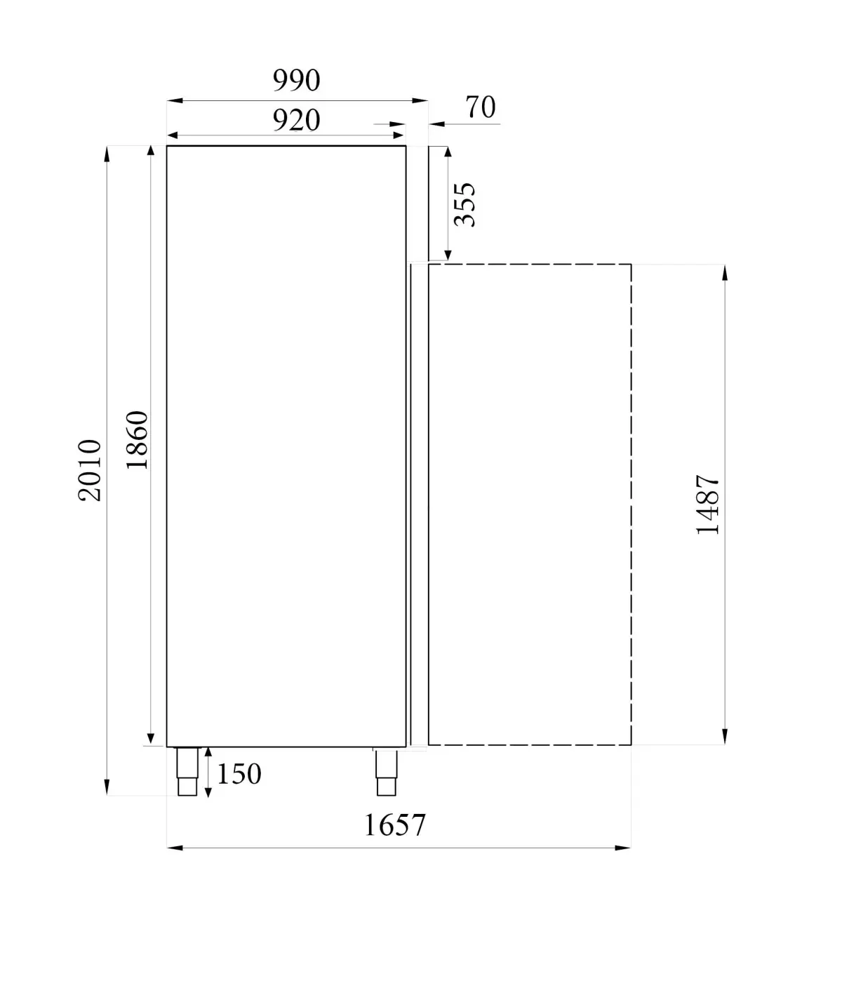 COMBISTEEL S/STEEL UPRIGHT BAKERY FREEZER 74X99X201CM