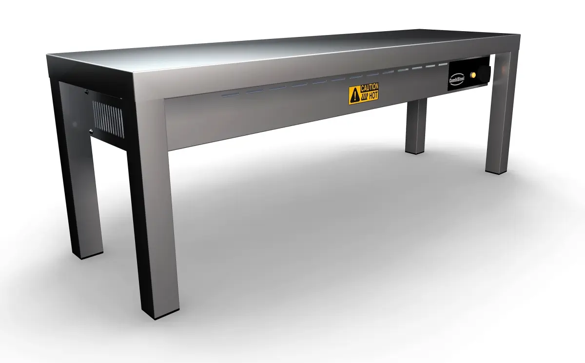 S/STEEL CERAMIC HEATED OVERSHELF - 100X30CM
