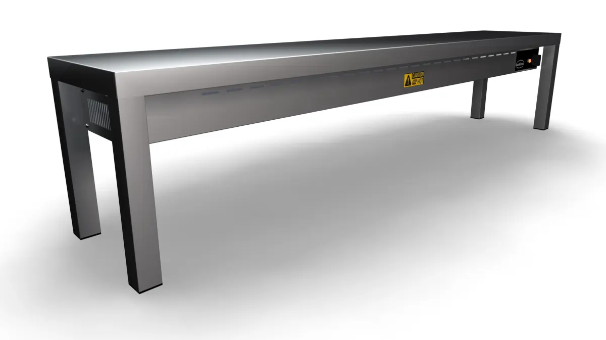S/STEEL CAREAMIC HEATED OVERSHELF 1 TIER - 160X30CM
