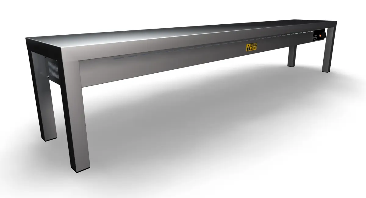 S/STEEL CERAMIC HEATED OVERSHEF - 180X30CM