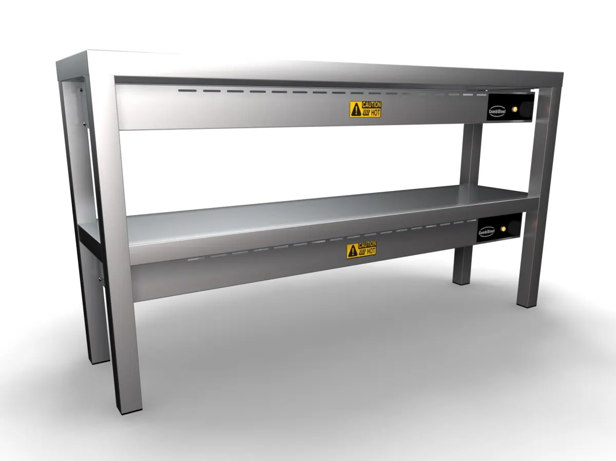 COMBISTEEL 2 TIER CERAMICE HEATED OVERSHELF - 120X30X65CM