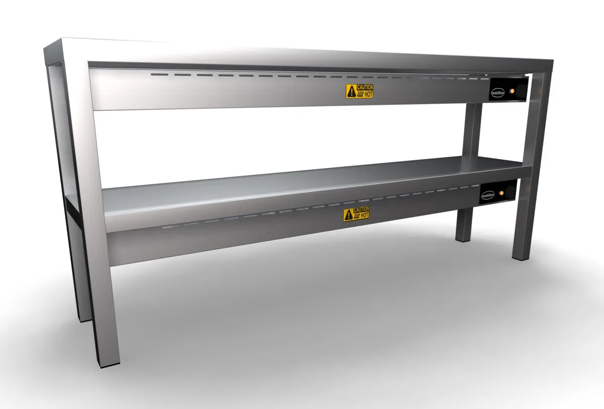 S/STEEL CERAMIC HETED OVERSHELF 2 TIER - 140X30X65CM