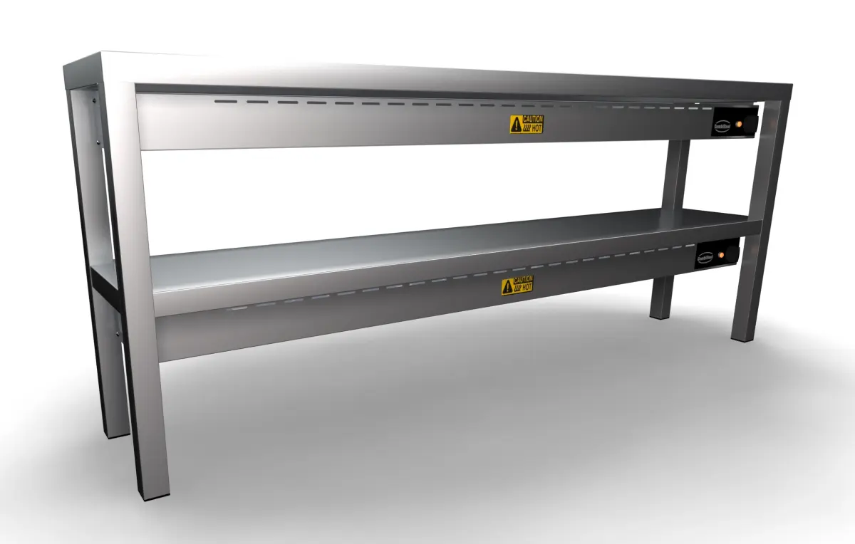 S/STEEL CERAMIC HETED OVERSHELF 2 TIER - 160X30X65CM