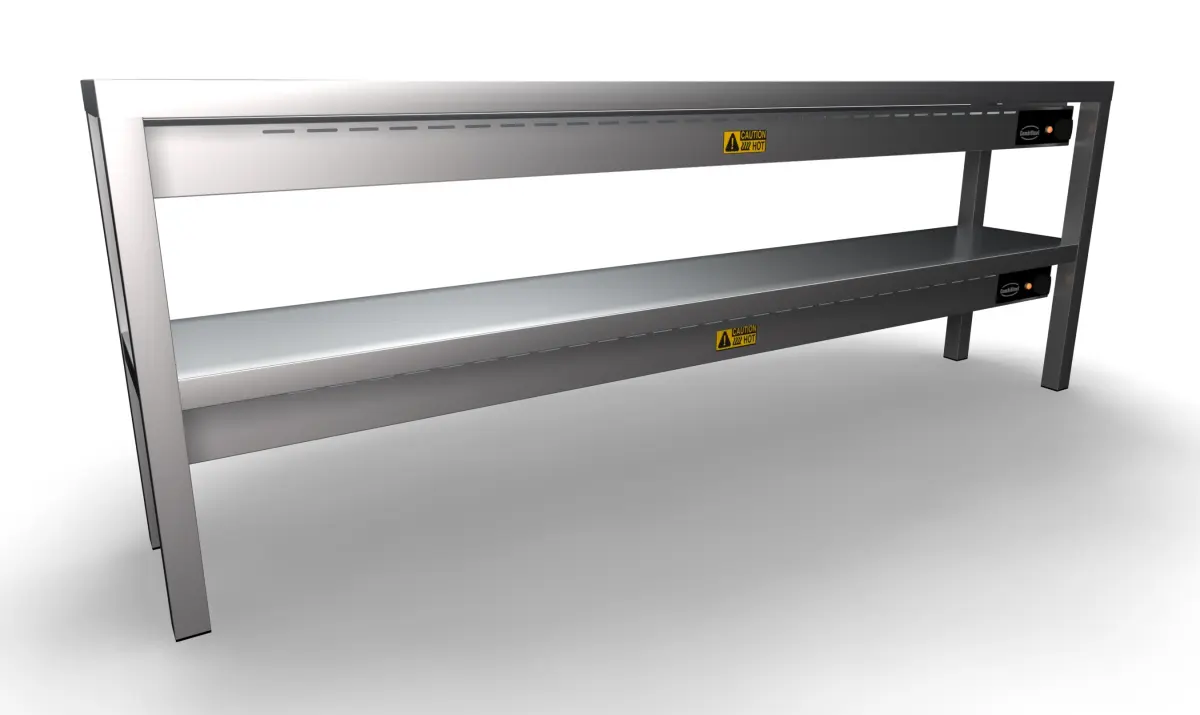 S/STEEL CERAMIC HETED OVERSHELF 2 TIER - 180X30X65CM