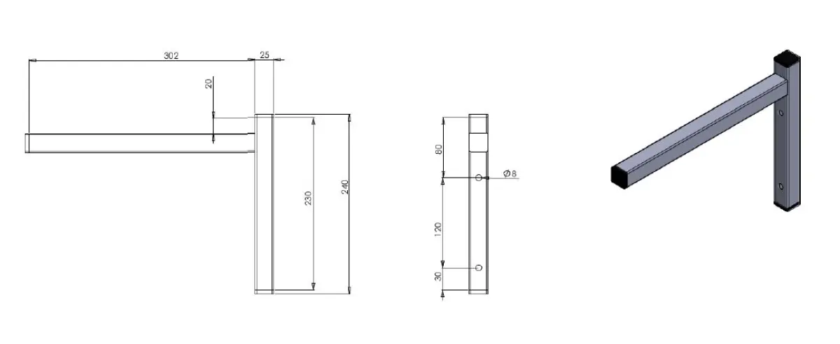 PERMANENT BRACKET SINGLE 300