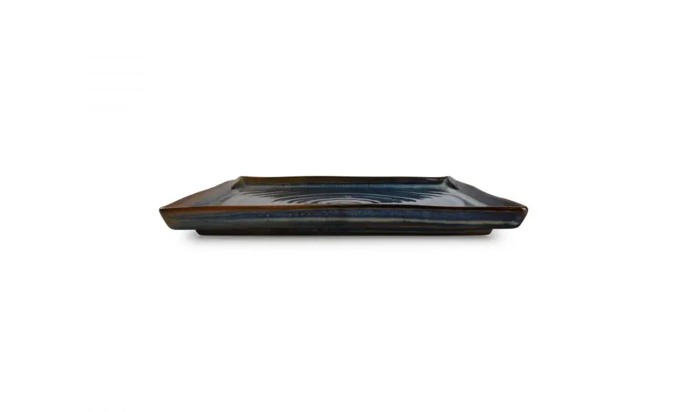 Plate 20,5x20,5cm blue Line