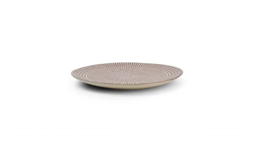 Plate 21xH1,5cm aubergine Mosaic