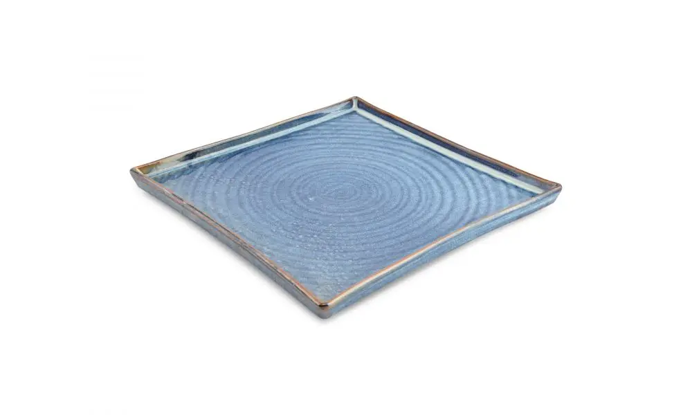 Plate 27x27cm blue Line