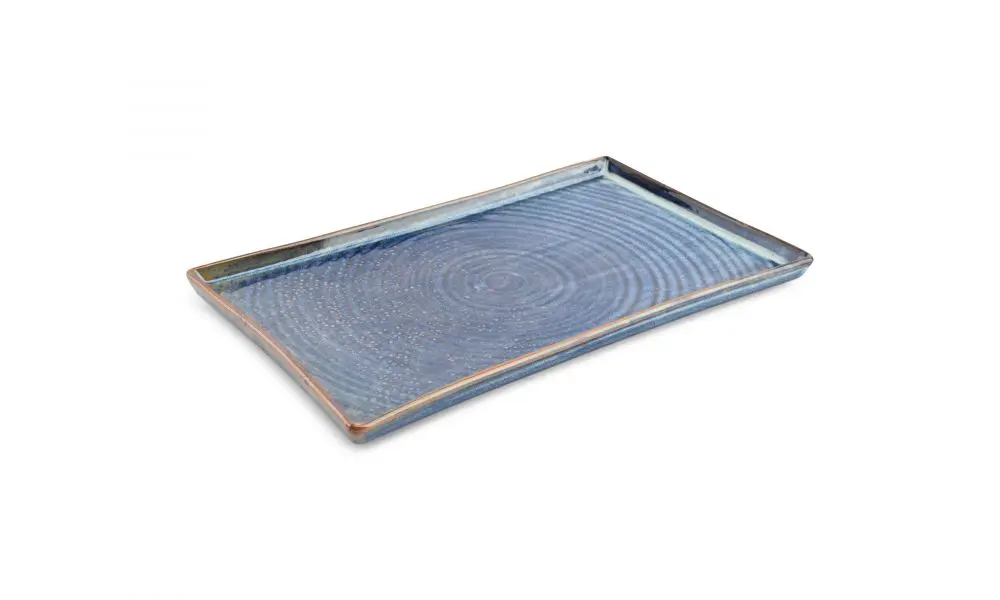 Plate 33x20cm blue Line