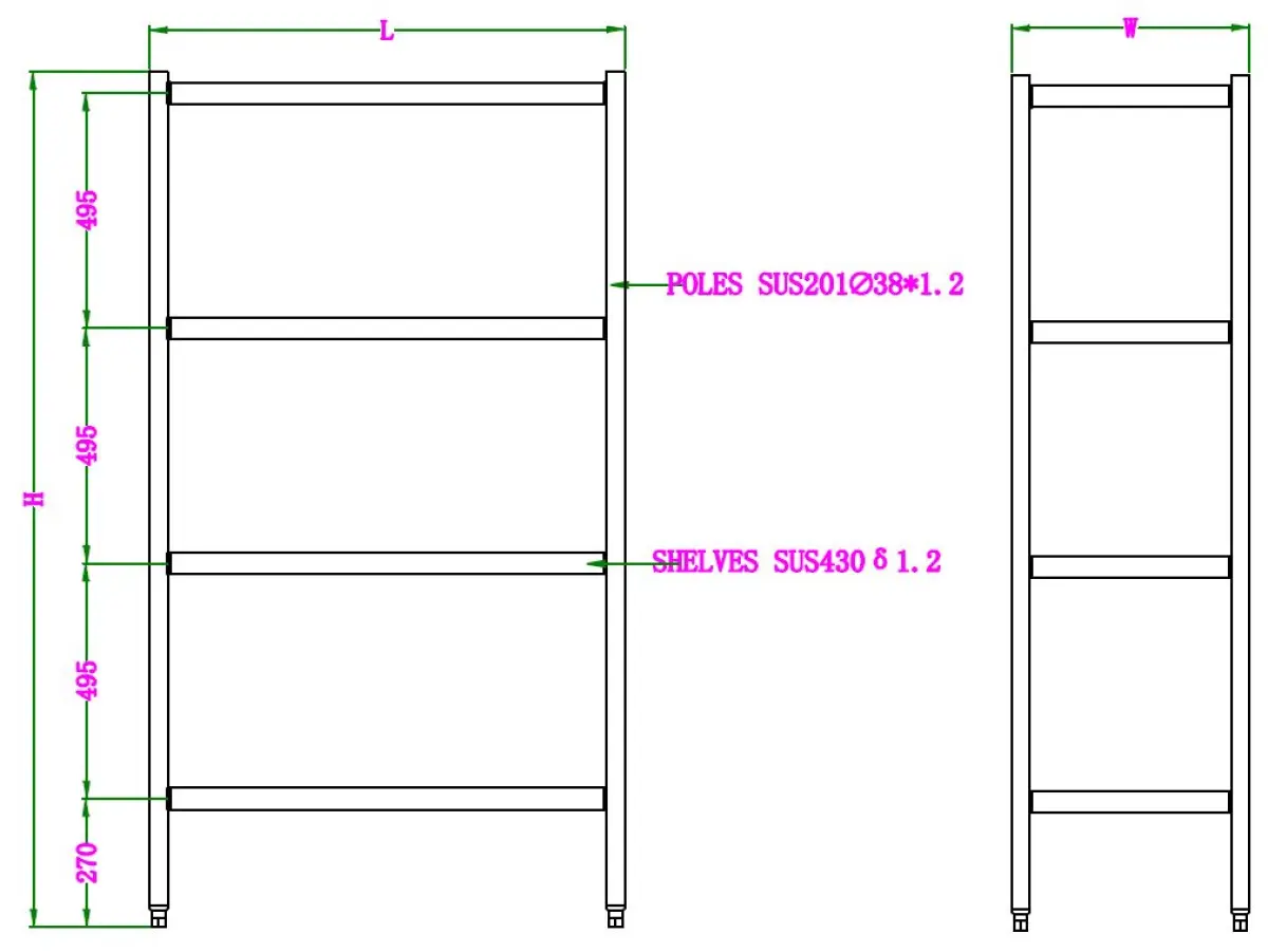 WALL SHELF UNIT 120X50X180CM