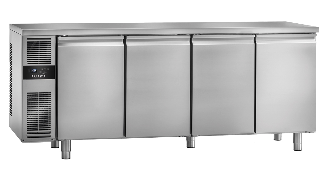 Refrigerated counter smart worktop with four doors